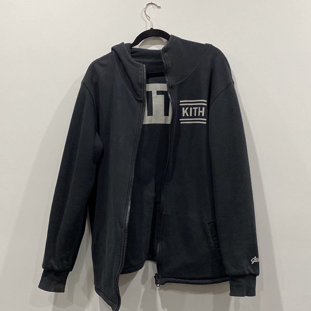MENS KITH REVERSIBLE BLACK HOODIE 3M. SIZE LARGE.
